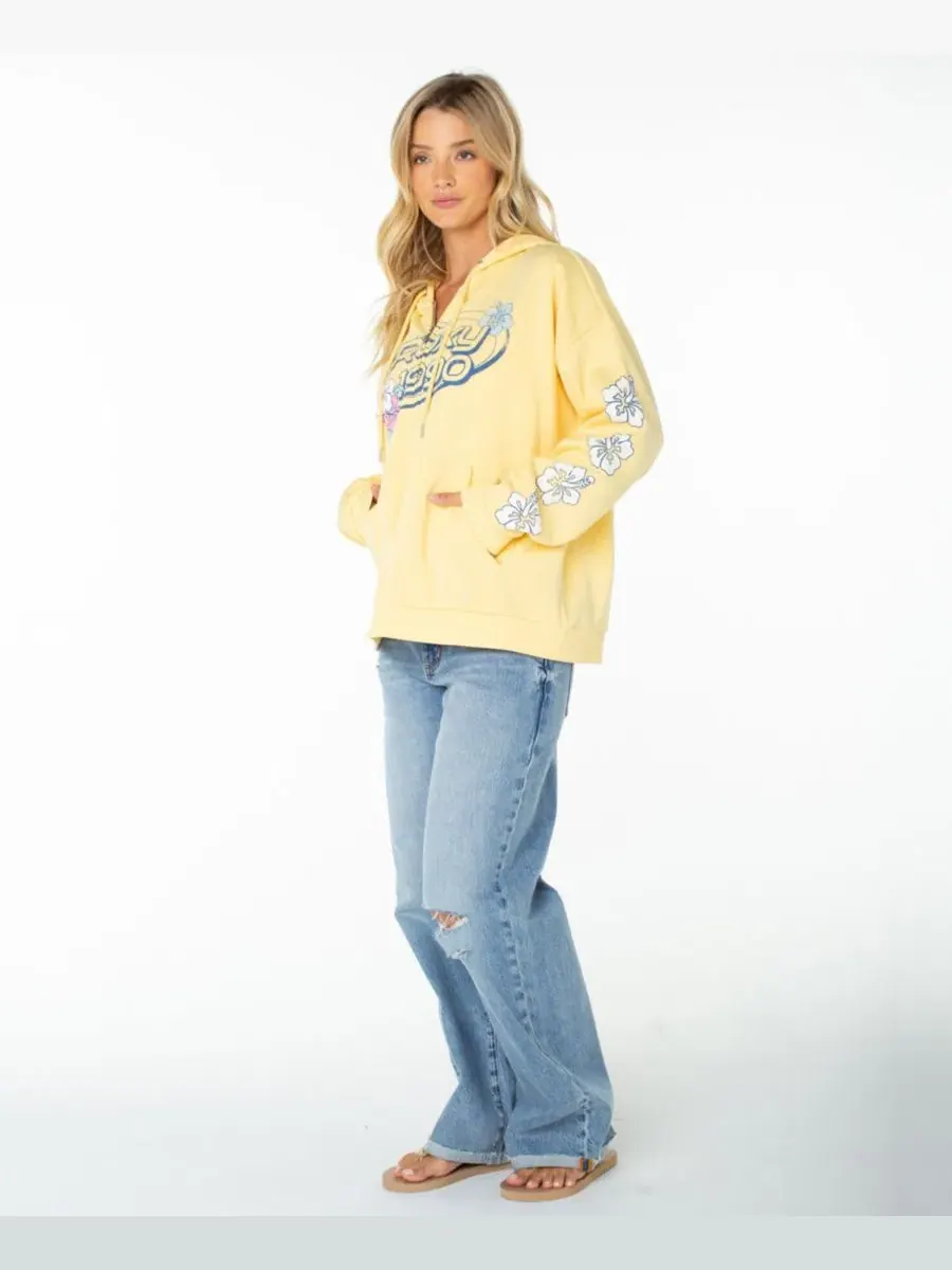 Худи оверсайз с принтом Sundown Full-Zip Roxy — изображение 3 из 5, золотистый