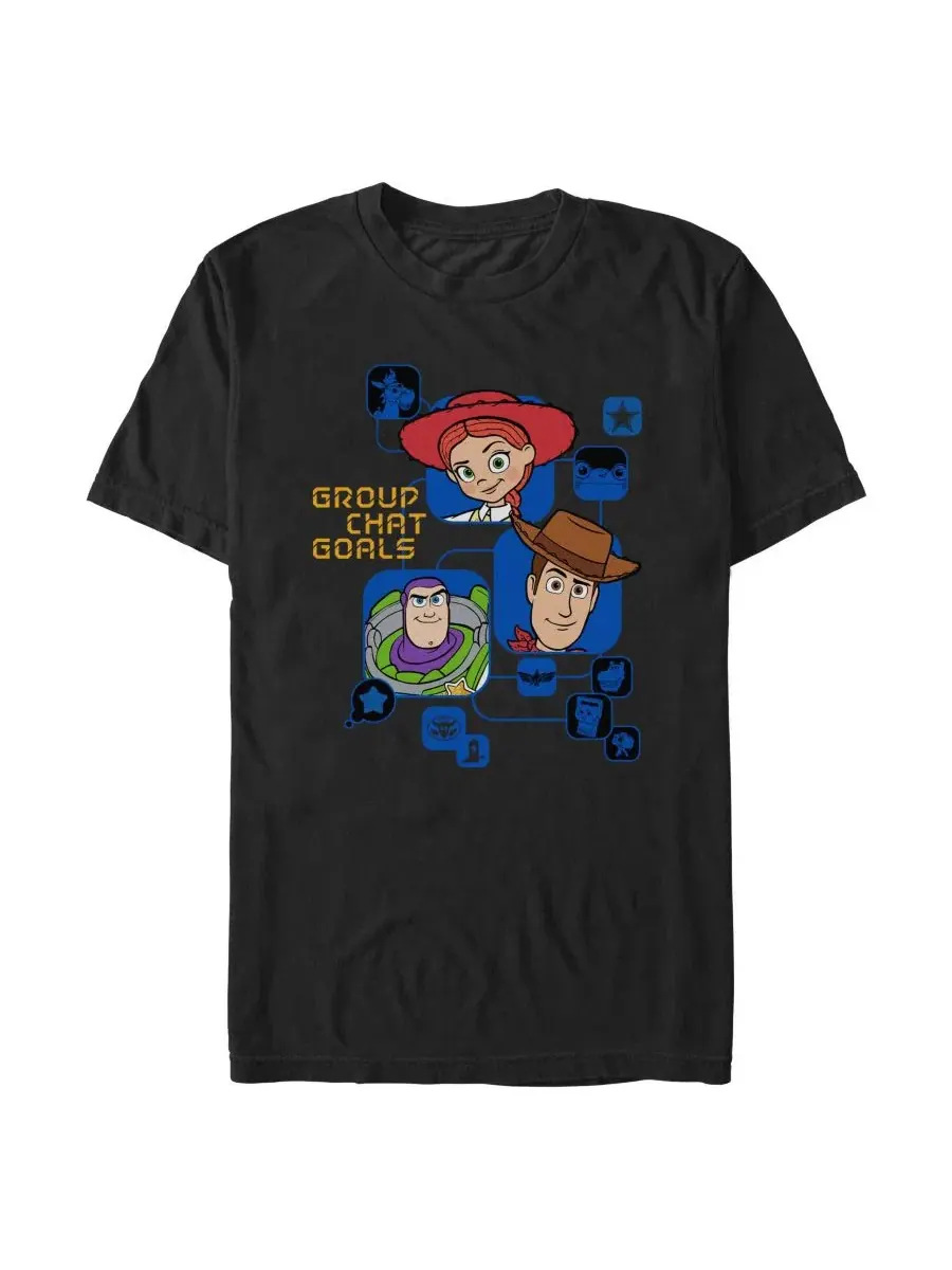 Футболка с длинным рукавом с принтом Woody and Buzz Group Chat Goals Fifth Sun — изображение 1 из 3, черный