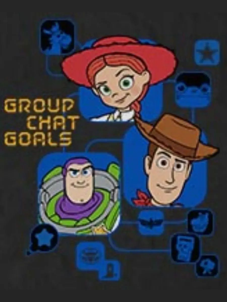 Футболка с длинным рукавом с принтом Woody and Buzz Group Chat Goals Fifth Sun — изображение 3 из 3, черный