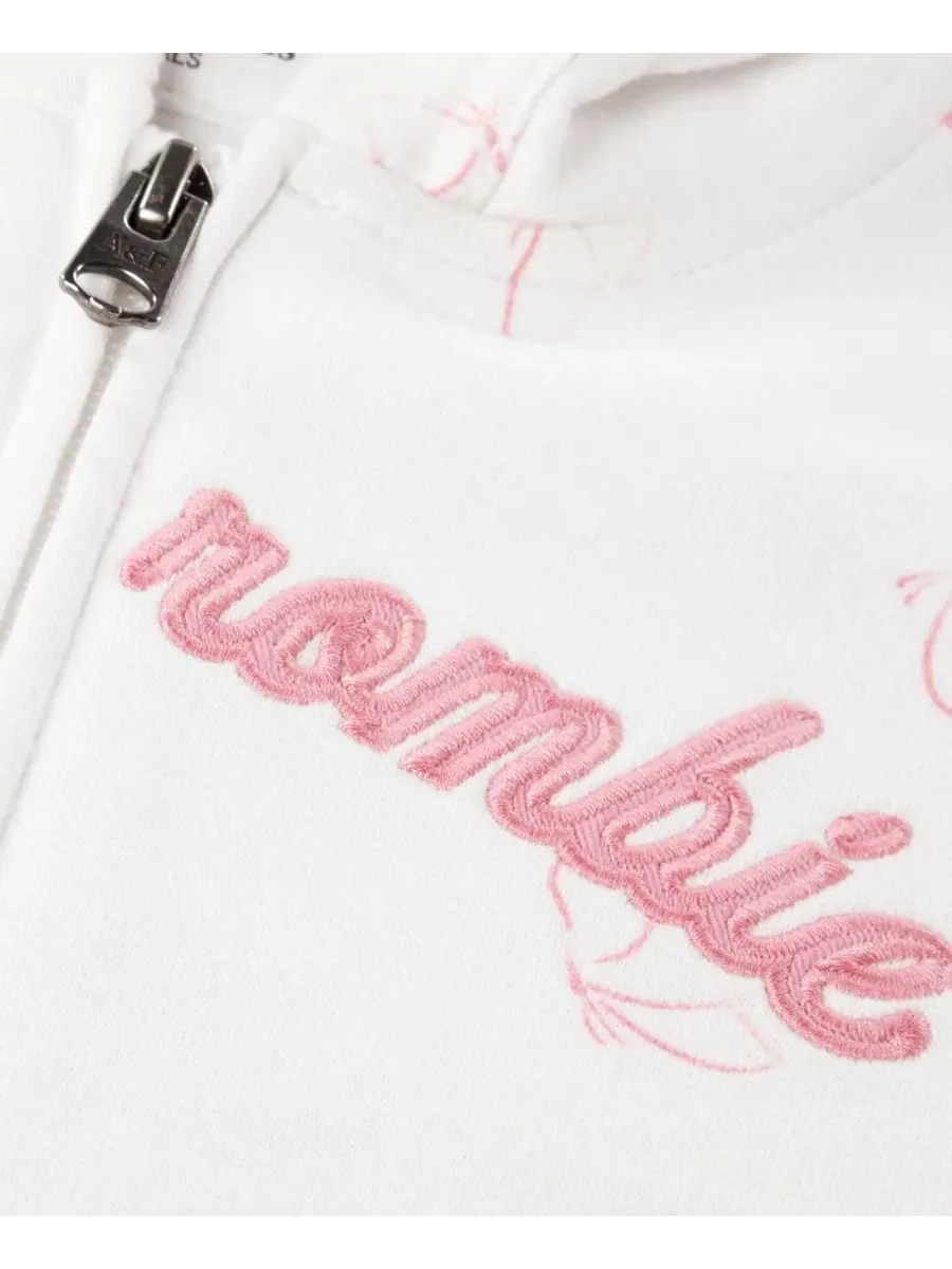 Детский худи с принтом, на молнии, с капюшоном, с длинным рукавом abercrombie kids — изображение 3 из 3, белый