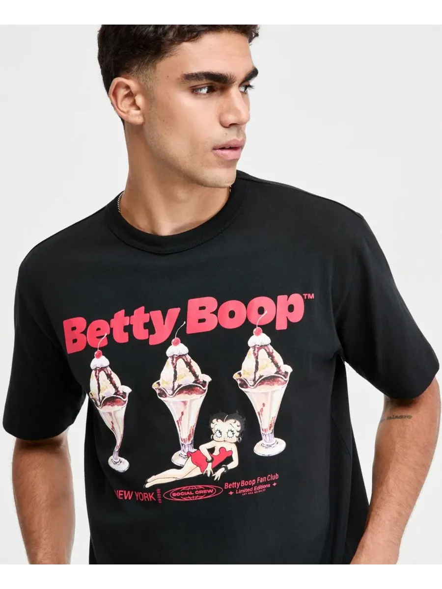 Футболка с принтом Betty Boop Ice Cream Mode of One — изображение 3 из 6, глубокий черный