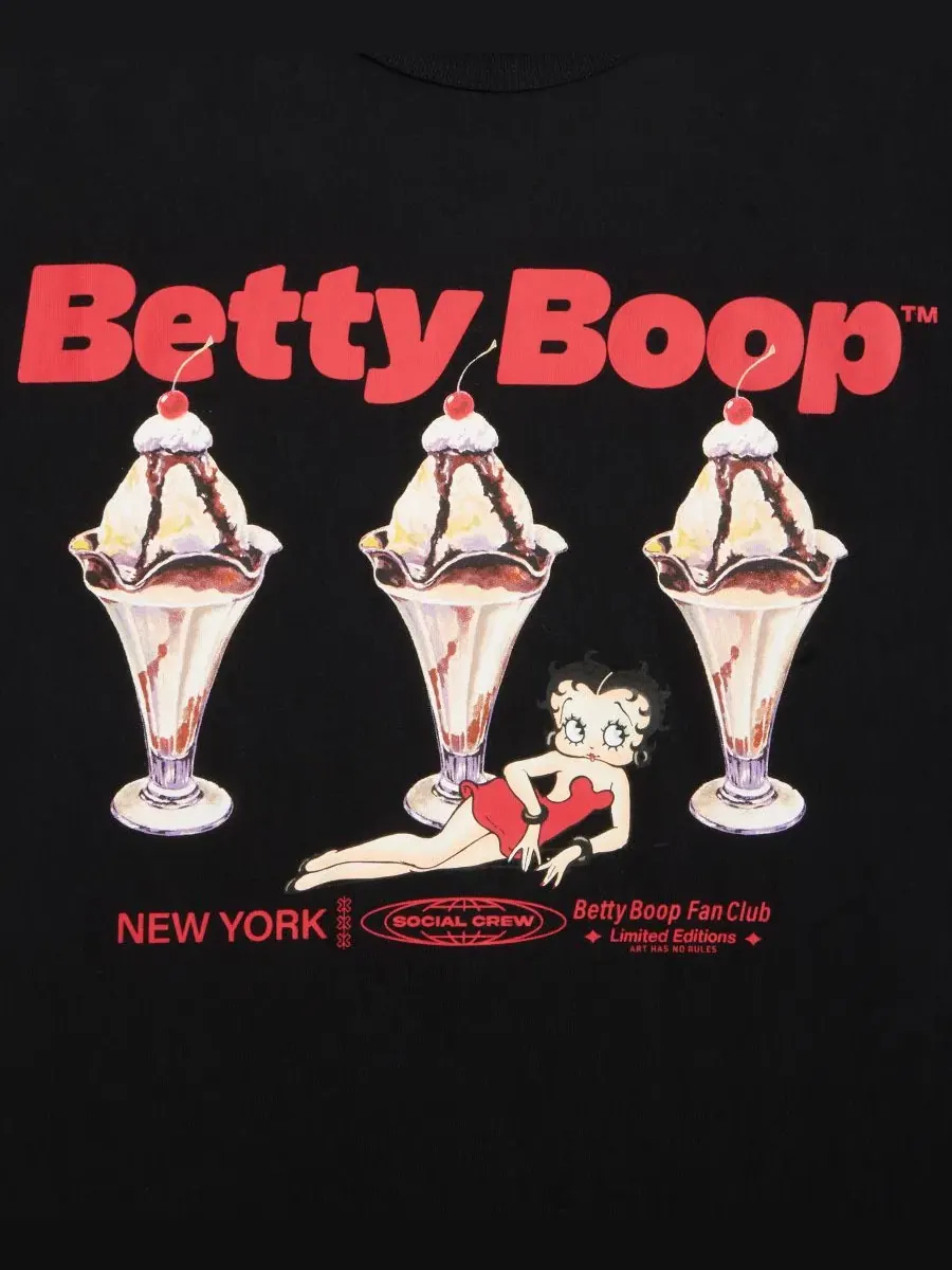 Футболка с принтом Betty Boop Ice Cream Mode of One — изображение 6 из 6, глубокий черный