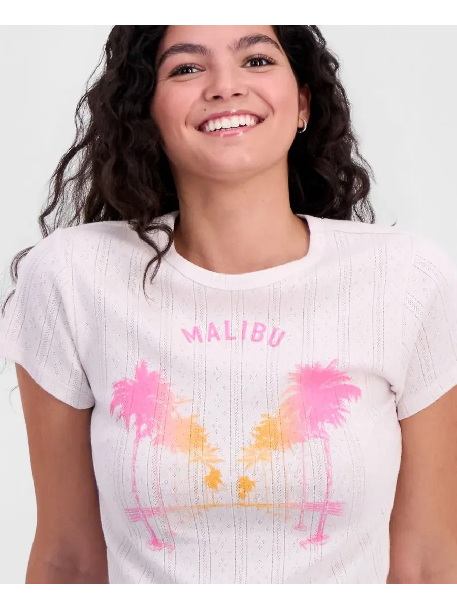 Футболка с принтом Malibu из хлопка Rebellious One — изображение 3 из 4, фиолетовый