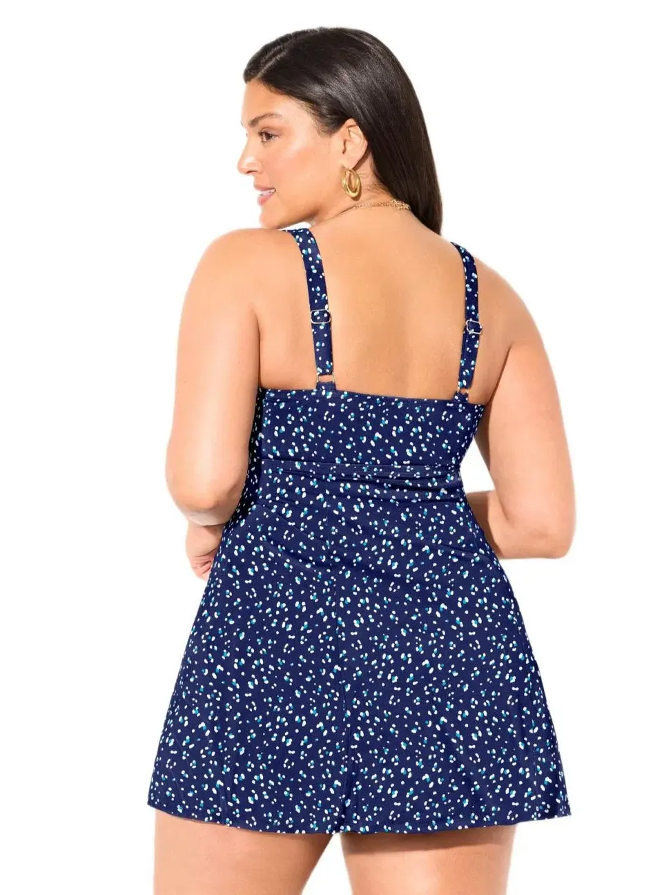 Платье-купальник с квадратным вырезом, с принтом Swimsuits for All, Oasis Dots — изображение 2 из 3