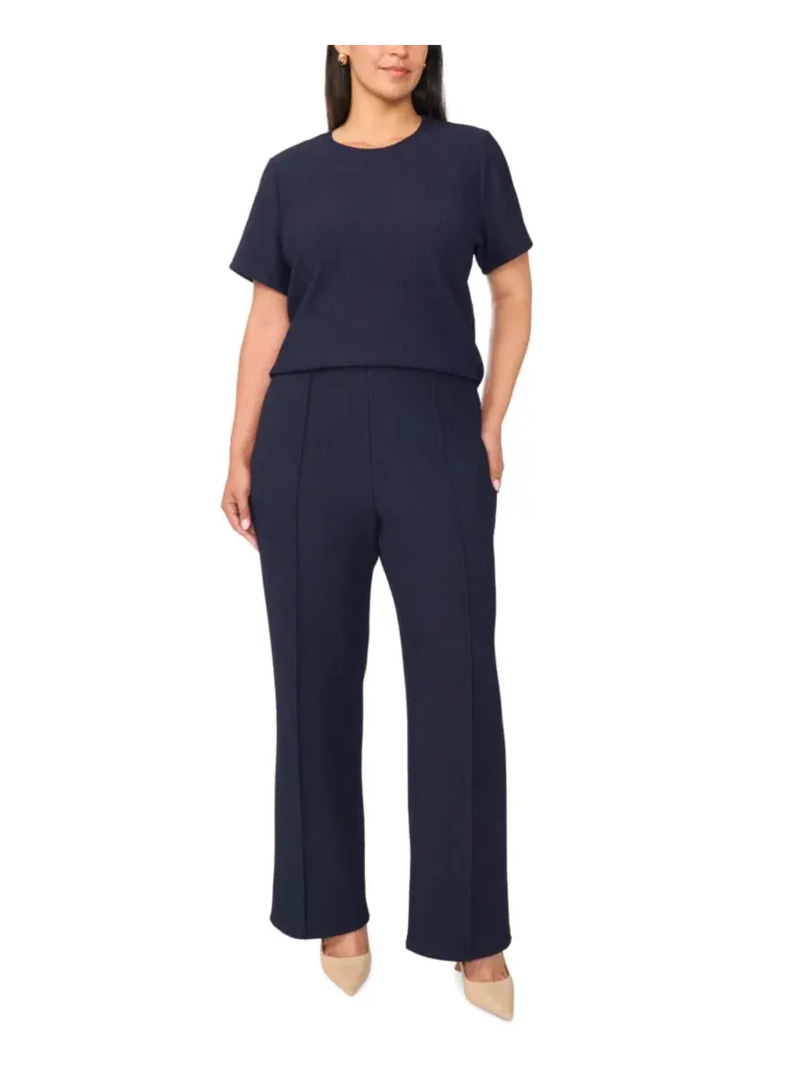 Брюки-клеш с защипами Plus Size Pull-On Pintuck Kick Flare Vince Camuto — изображение 3 из 10, классический темно-синий