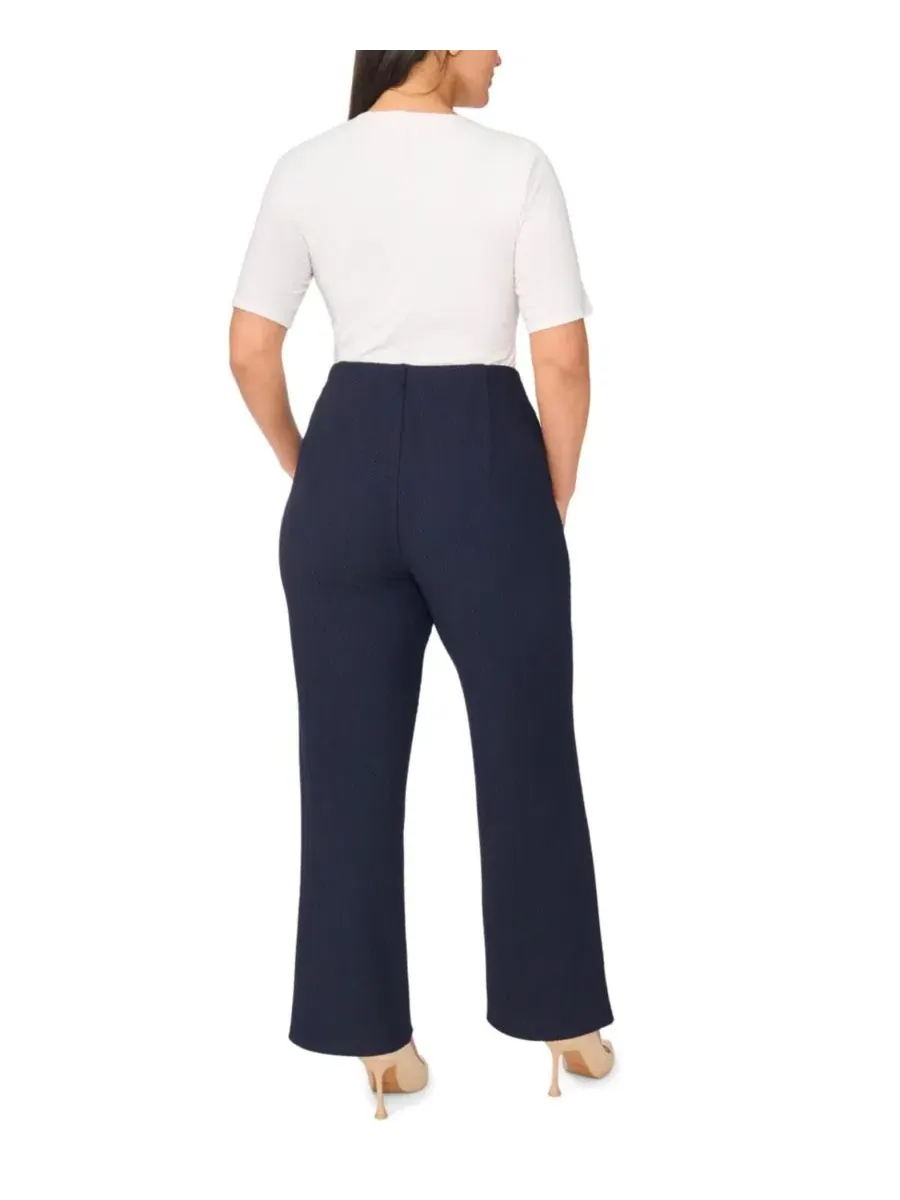 Брюки-клеш с защипами Plus Size Pull-On Pintuck Kick Flare Vince Camuto — изображение 8 из 10, классический темно-синий