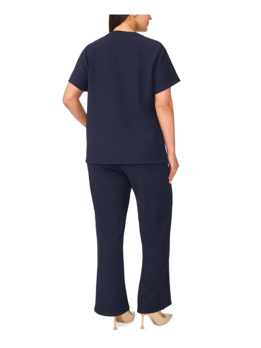 Брюки-клеш с защипами Plus Size Pull-On Pintuck Kick Flare Vince Camuto — изображение 9 из 10, классический темно-синий