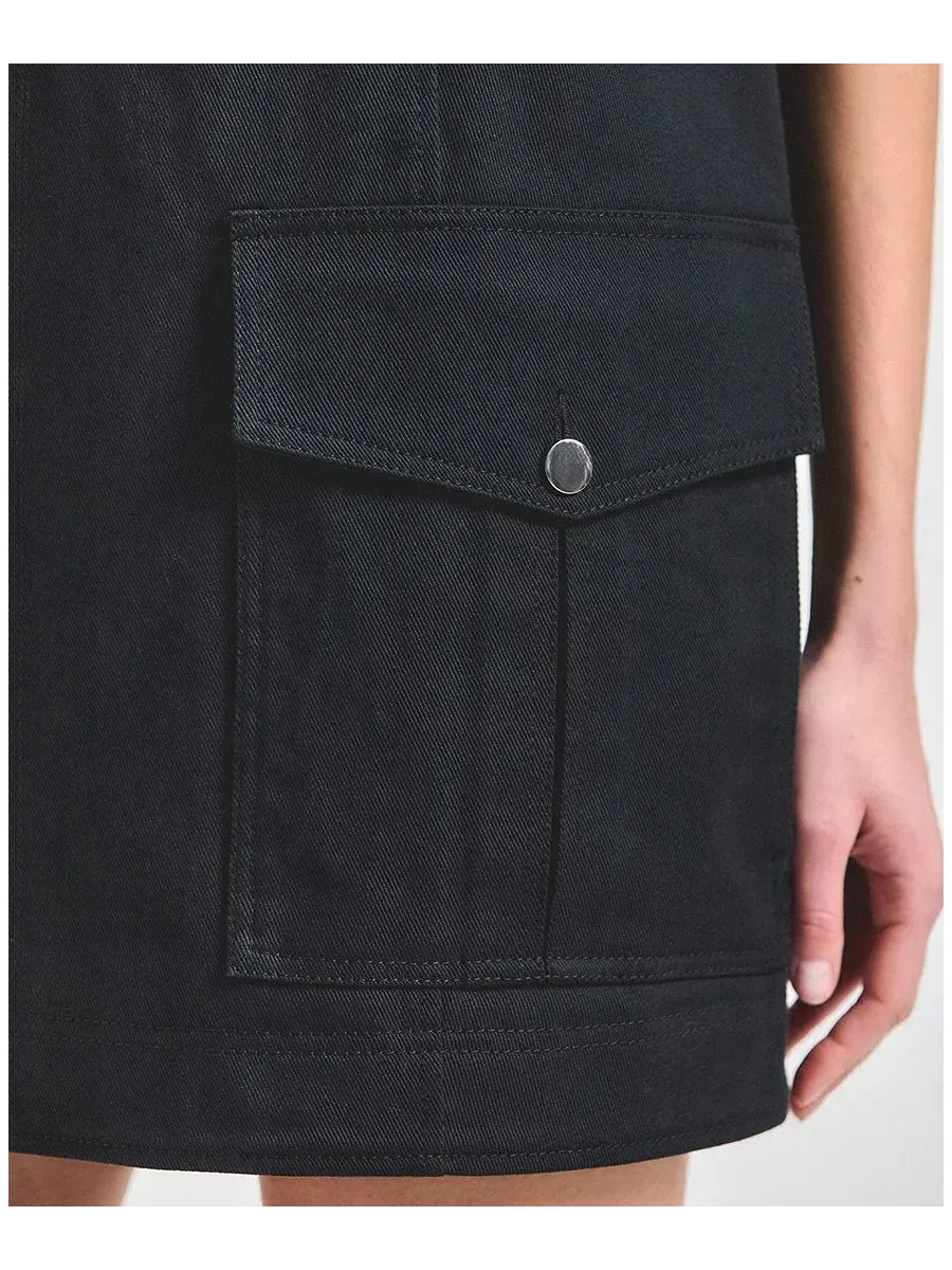 Платье-трапеция Xander Washed Cotton Twill Derek Lam 10 Crosby — изображение 3 из 4, черный