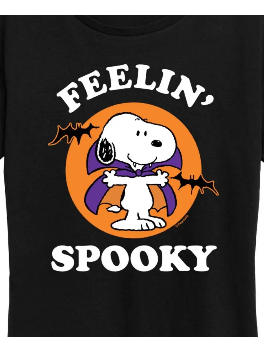 Женская футболка с коротким рукавом и графическим принтом "Snoopy Halloween Feelin' Spooky" Hybrid — изображение 2 из 5