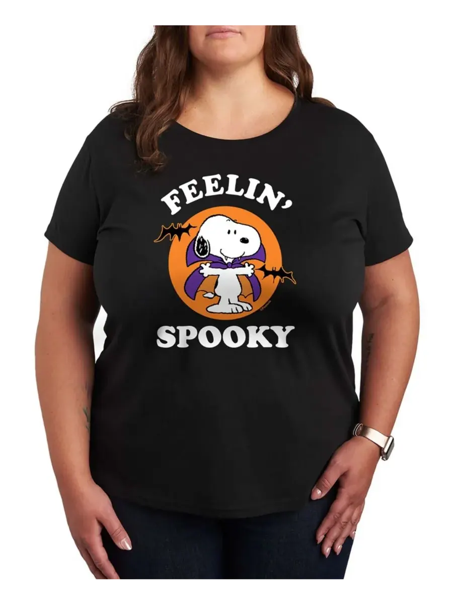 Женская футболка с коротким рукавом и графическим принтом "Snoopy Halloween Feelin' Spooky" Hybrid — изображение 1 из 5