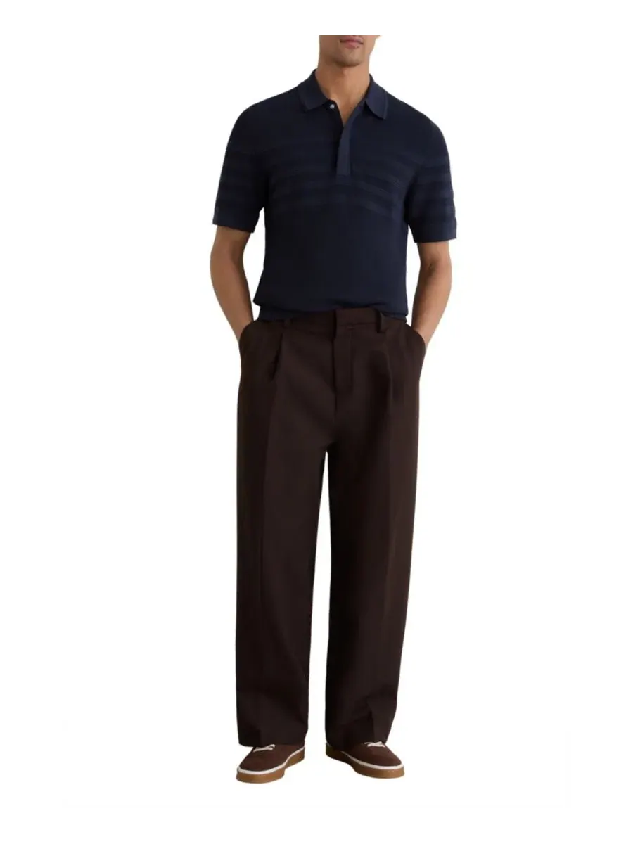 Поло с контрастной текстурой и полузастежкой-молнией Men's Falklands Cotton-Blend Textured-Knit — изображение 4 из 5