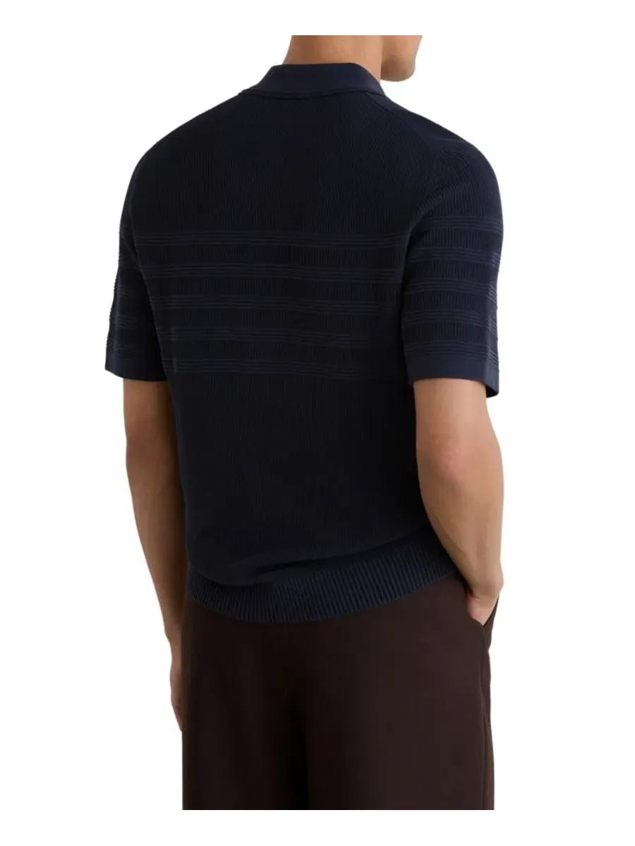 Поло с контрастной текстурой и полузастежкой-молнией Men's Falklands Cotton-Blend Textured-Knit — изображение 5 из 5