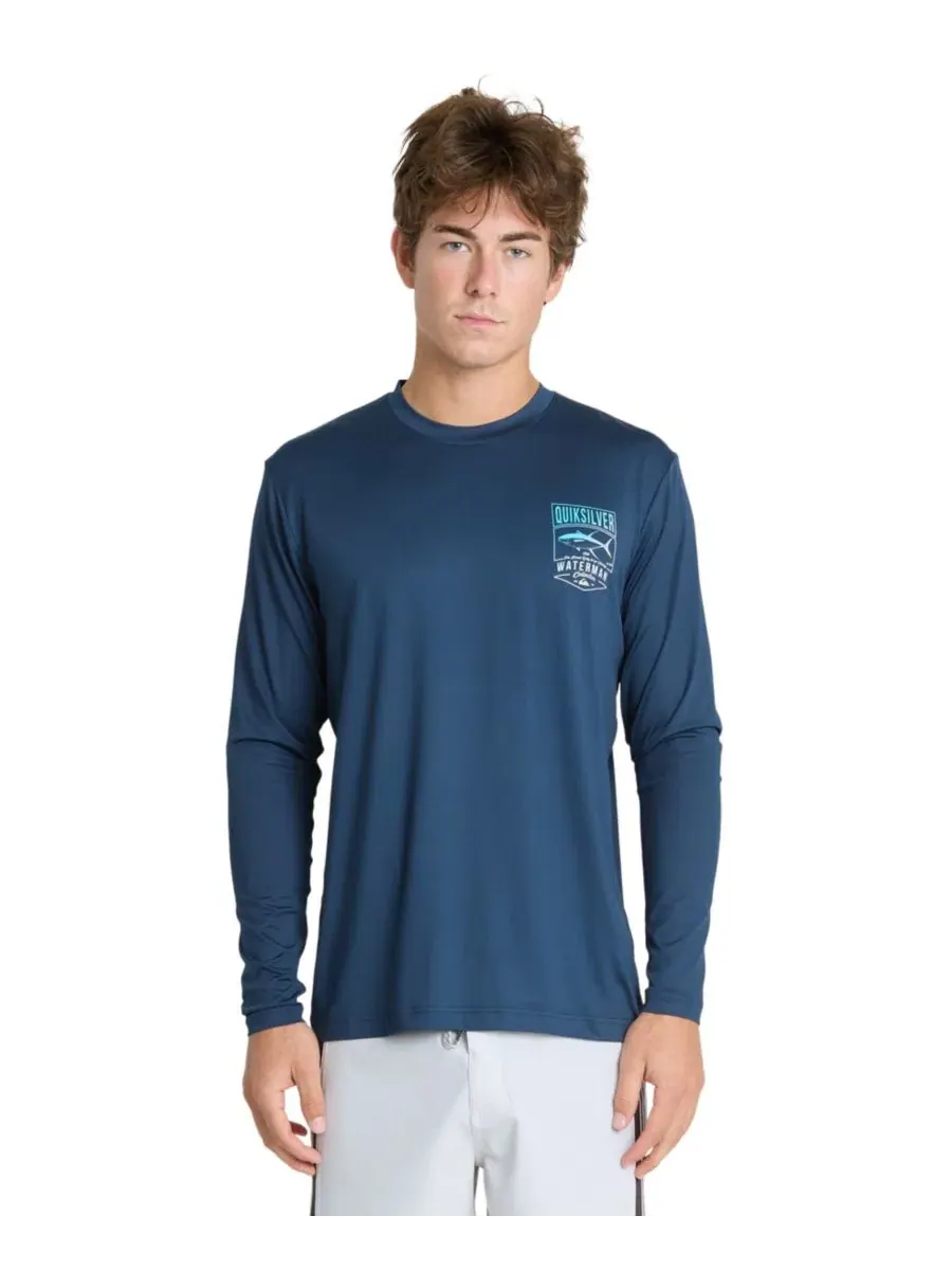 Футболка с длинным рукавом с принтом Gradient Tuna Quiksilver Waterman — изображение 2 из 3, темный джинсовый синий