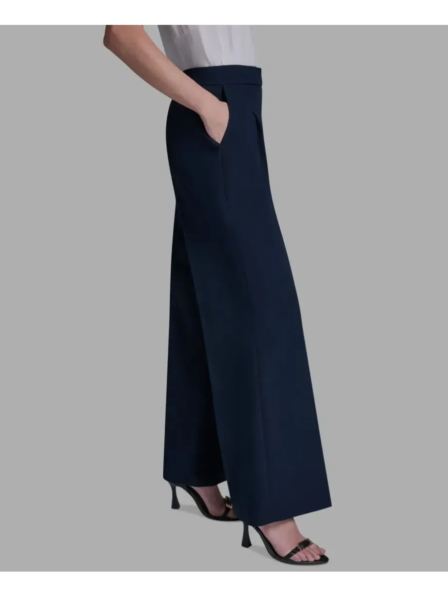 Женские брюки с высокой посадкой и широкими штанинами BCBG — изображение 4 из 8, синий море