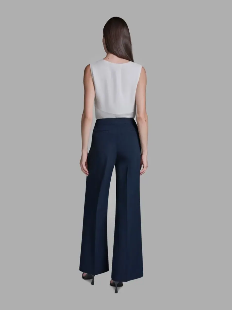 Женские брюки с высокой посадкой и широкими штанинами BCBG — изображение 6 из 8, синий море