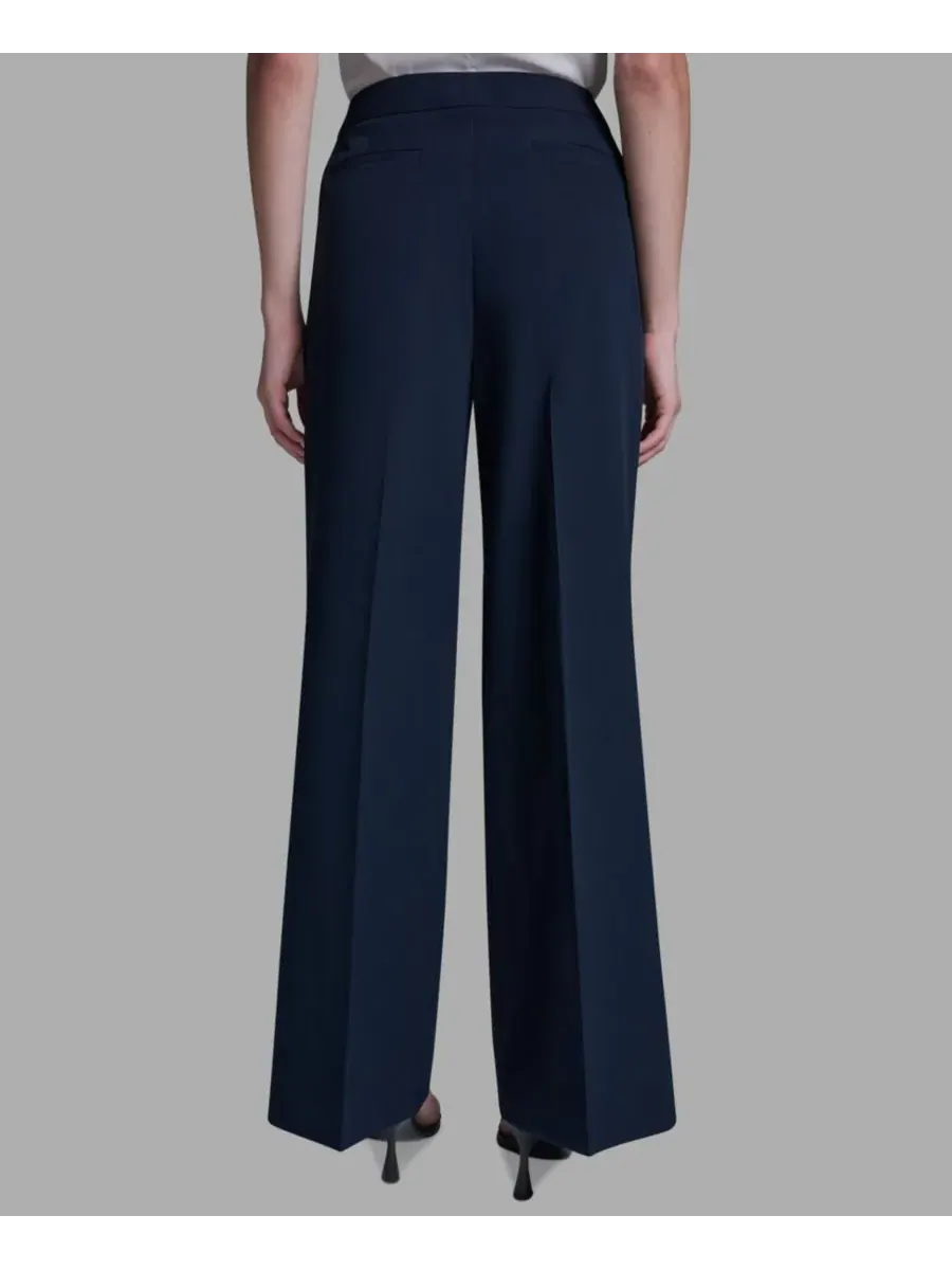 Женские брюки с высокой посадкой и широкими штанинами BCBG — изображение 7 из 8, синий море