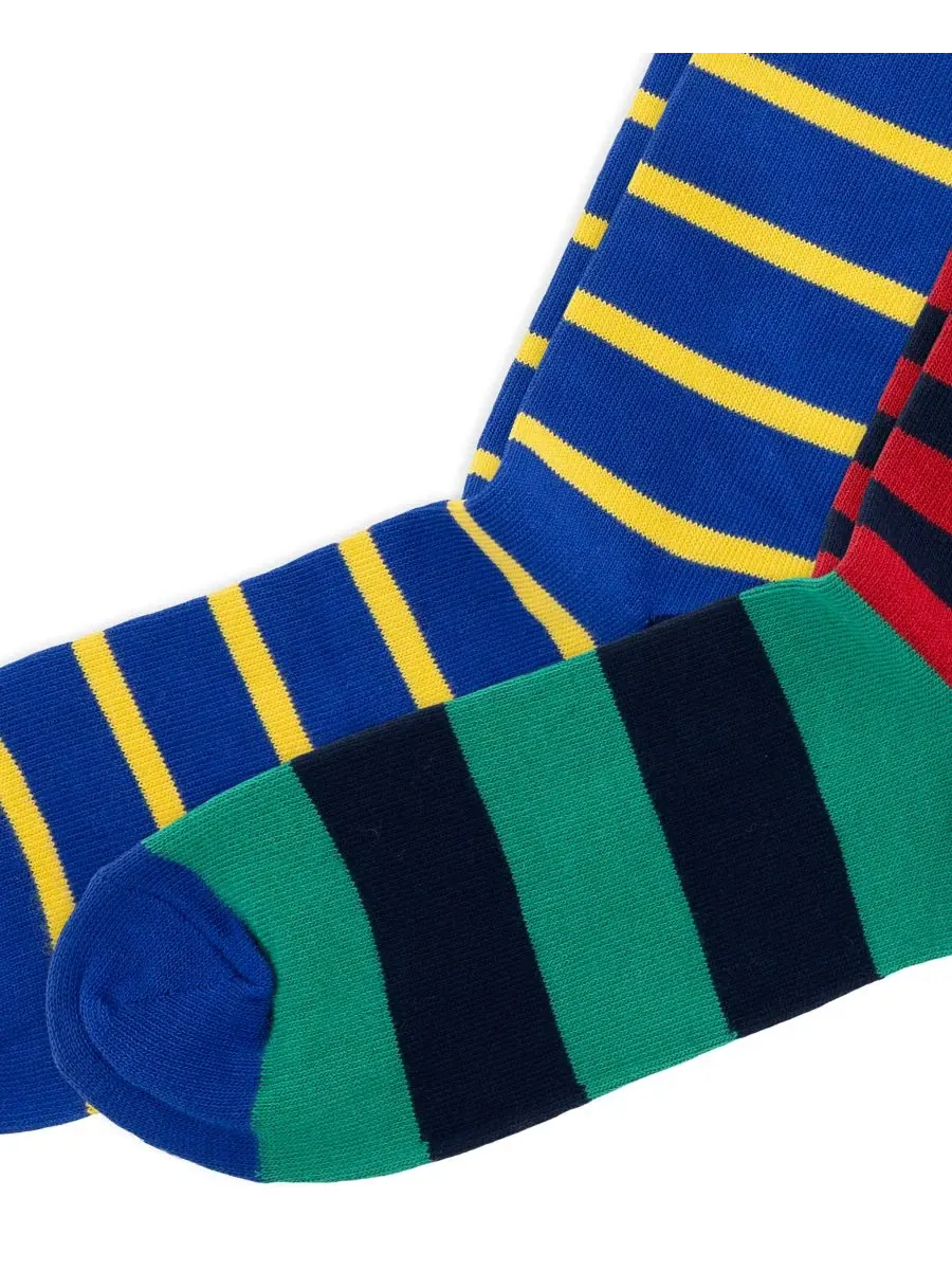 Мужские полосатые носки, комплект из 2 штук Polo Ralph Lauren — изображение 3 из 3, красный/зеленый/синий