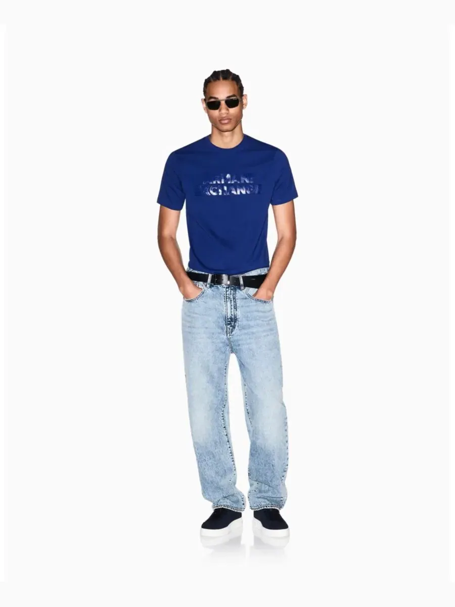 Мужская футболка с логотипом Elevated A|X Armani Exchange — изображение 2 из 5, синий