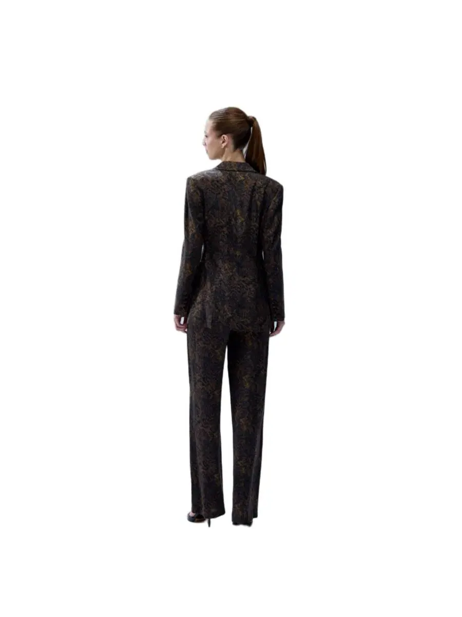 Жакет с леопардовым принтом Kangaroo Blazer Jacket PCFG — изображение 2 из 6, коричневый