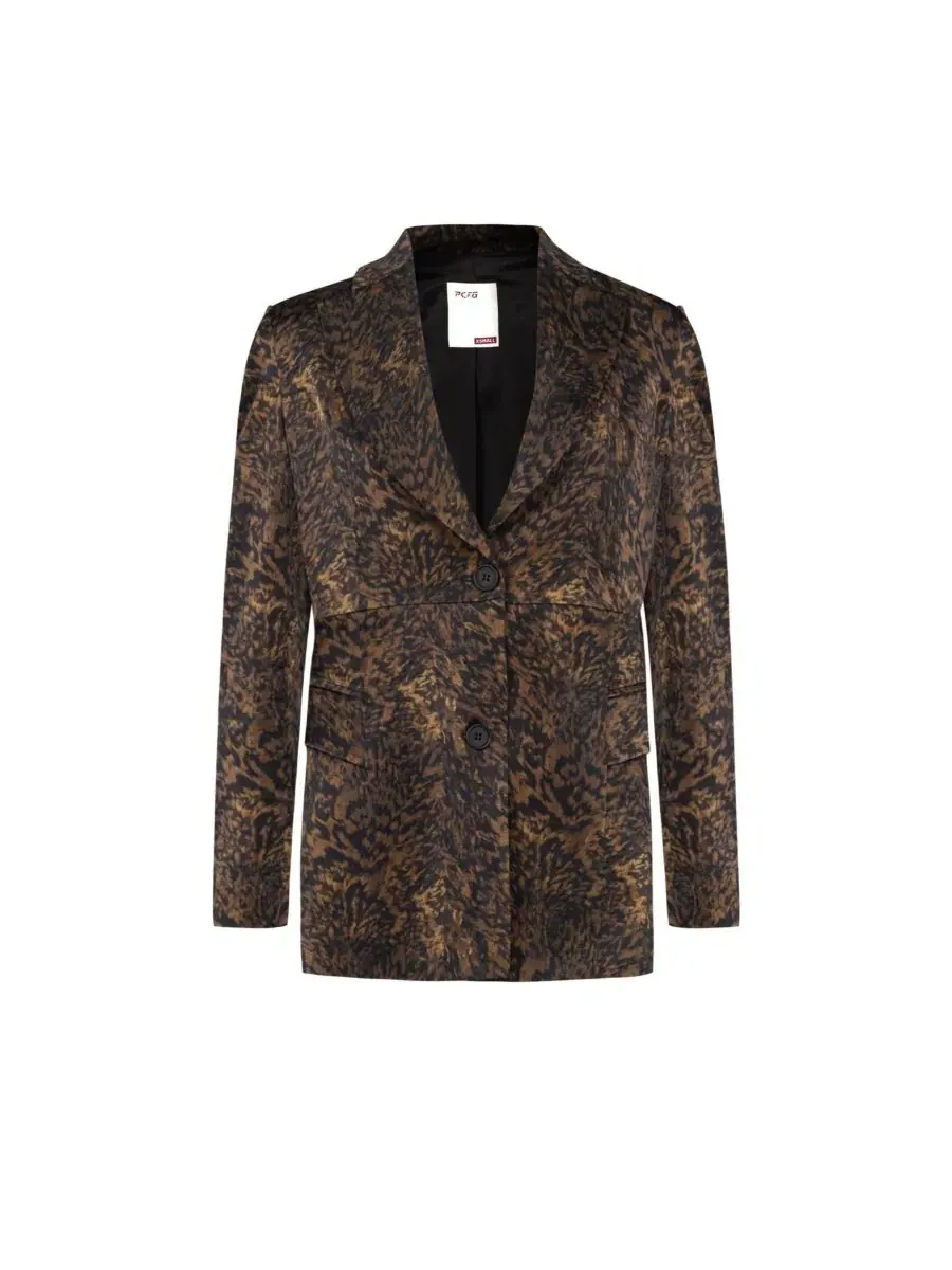 Жакет с леопардовым принтом Kangaroo Blazer Jacket PCFG — изображение 4 из 6, коричневый