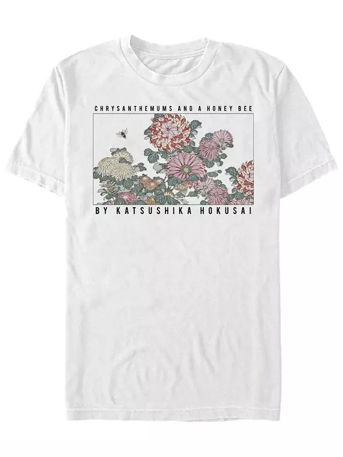 Мужская футболка Hokusai Bee с коротким рукавом и круглым вырезом Fifth Sun — изображение 1 из 1, белый