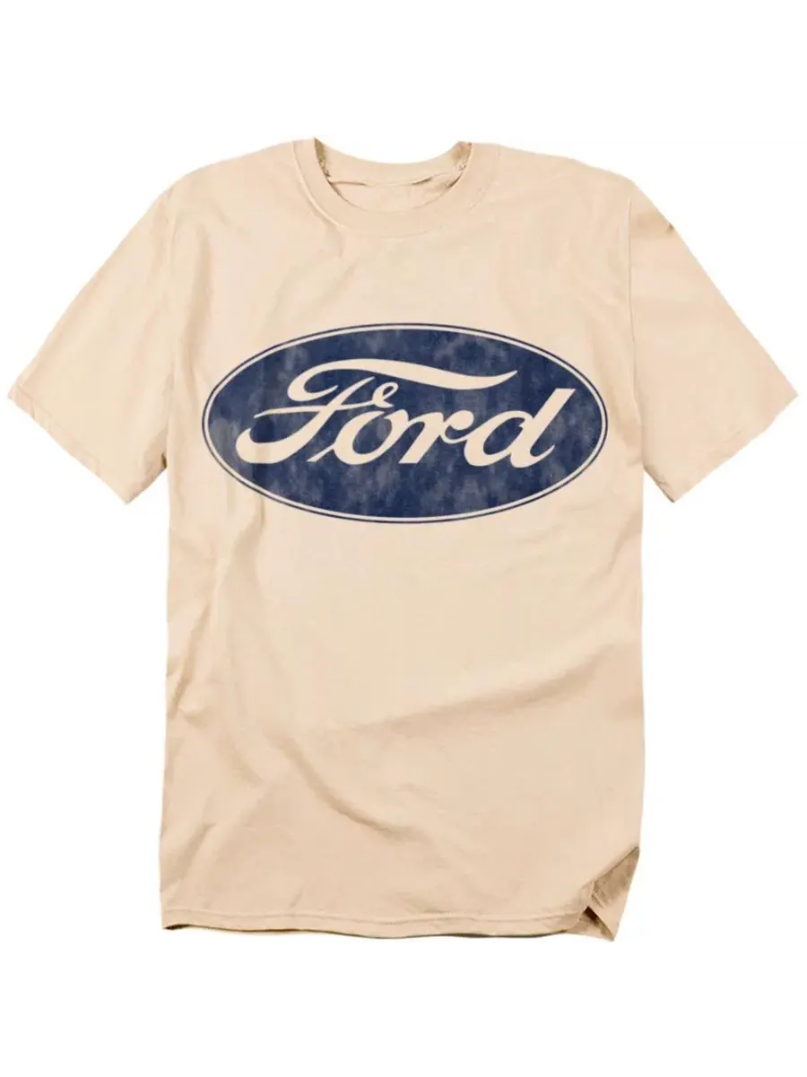 Футболка с принтом Men's Ford Bronco Logo Mustang — изображение 1 из 3, бежевый