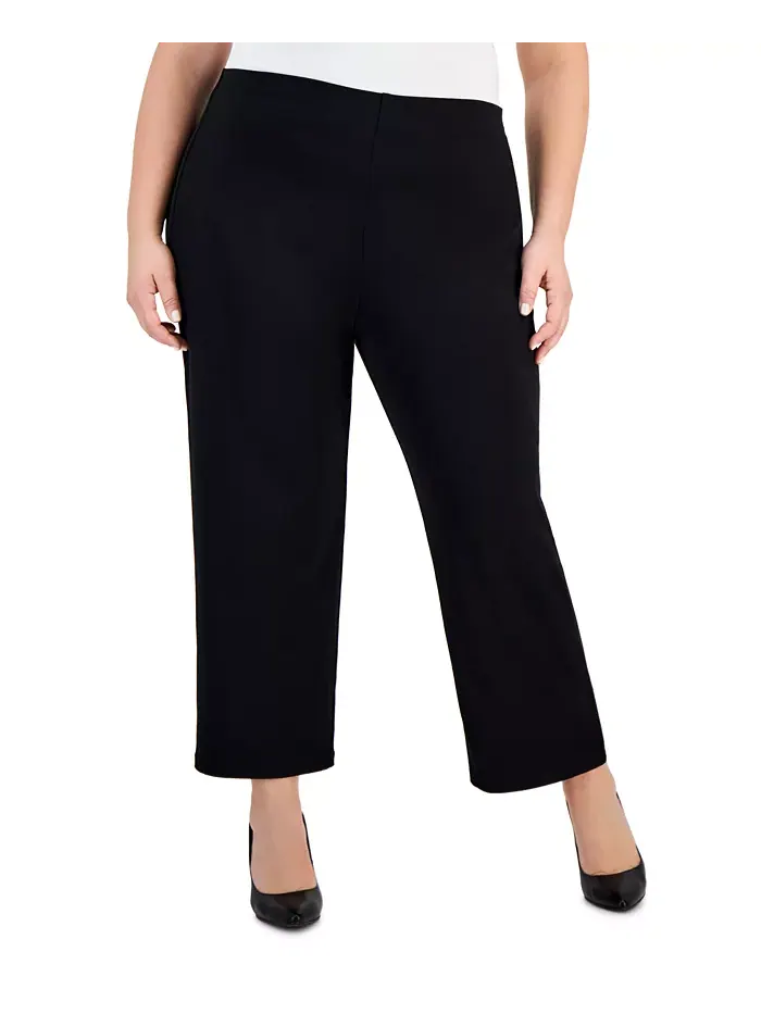 Широкие брюки на резинке Plus и Petite Plus Size JM Collection