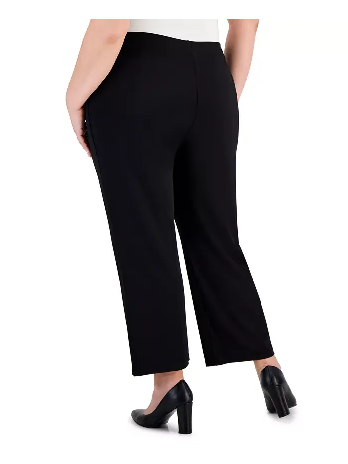 Широкие брюки на резинке Plus и Petite Plus Size JM Collection — изображение 2 из 4, глубокий черный