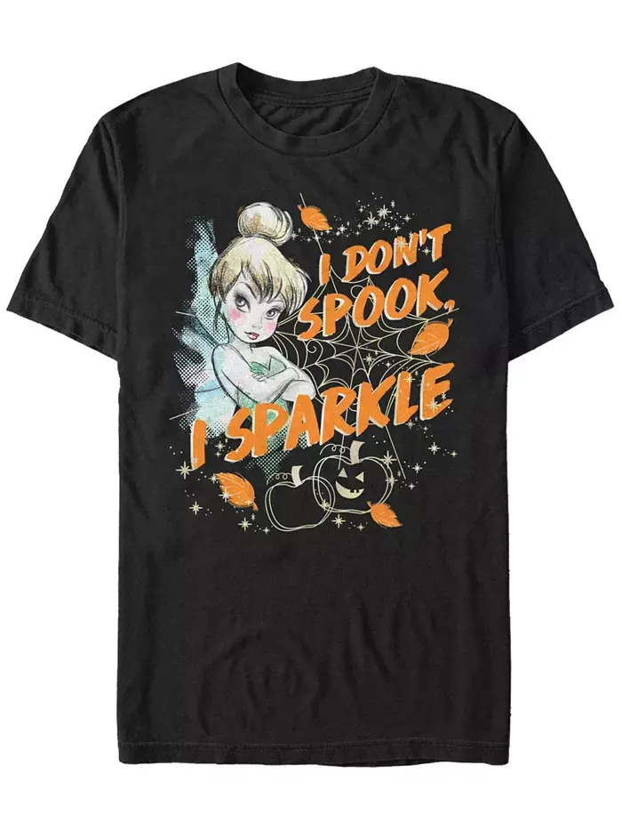Футболка с коротким рукавом Disney мужская Peter Pan Tinker Bell Spook and Sparkle Fifth Sun — изображение 1 из 1, черный