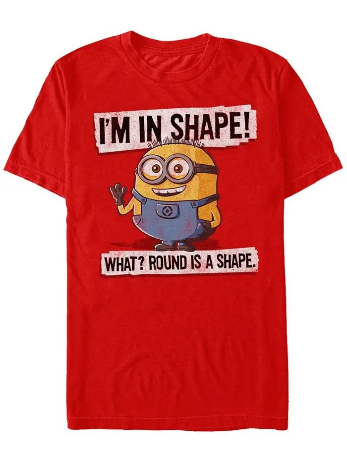 Мужская футболка с короткими рукавами Minions Illumination Despicable Me I'M In Shape Fifth Sun — изображение 1 из 1, красный