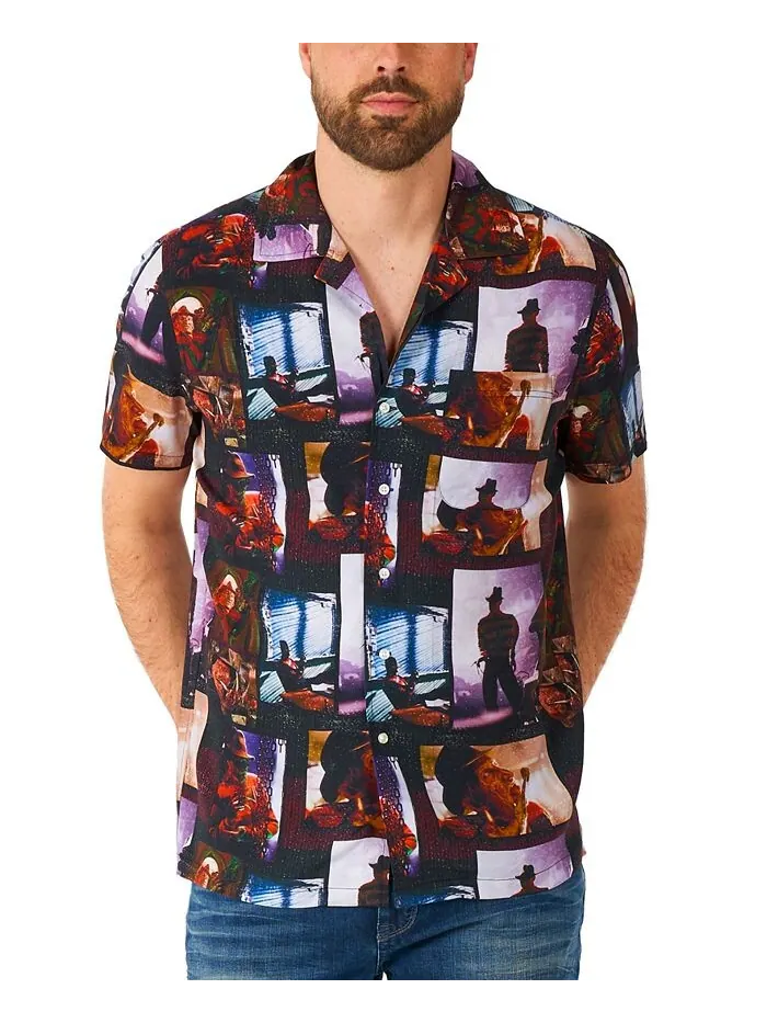 Мужская рубашка с рисунком «Кошмар на улице Вязов» OppoSuits — изображение 1 из 3, черный