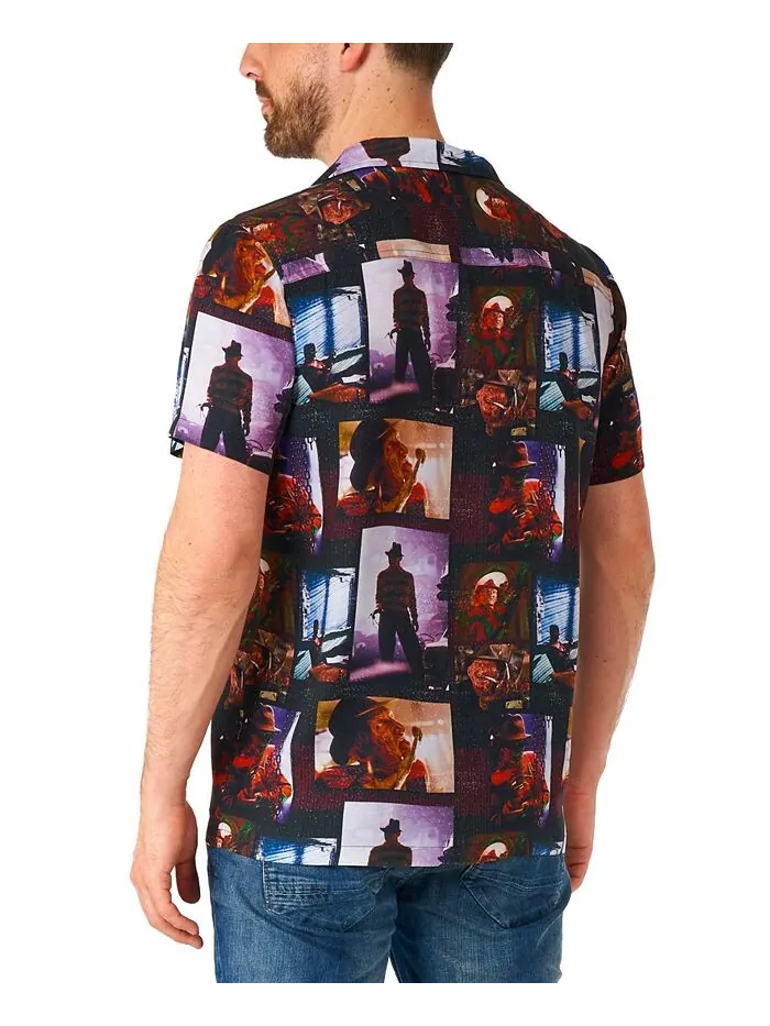 Мужская рубашка с рисунком «Кошмар на улице Вязов» OppoSuits — изображение 2 из 3, черный