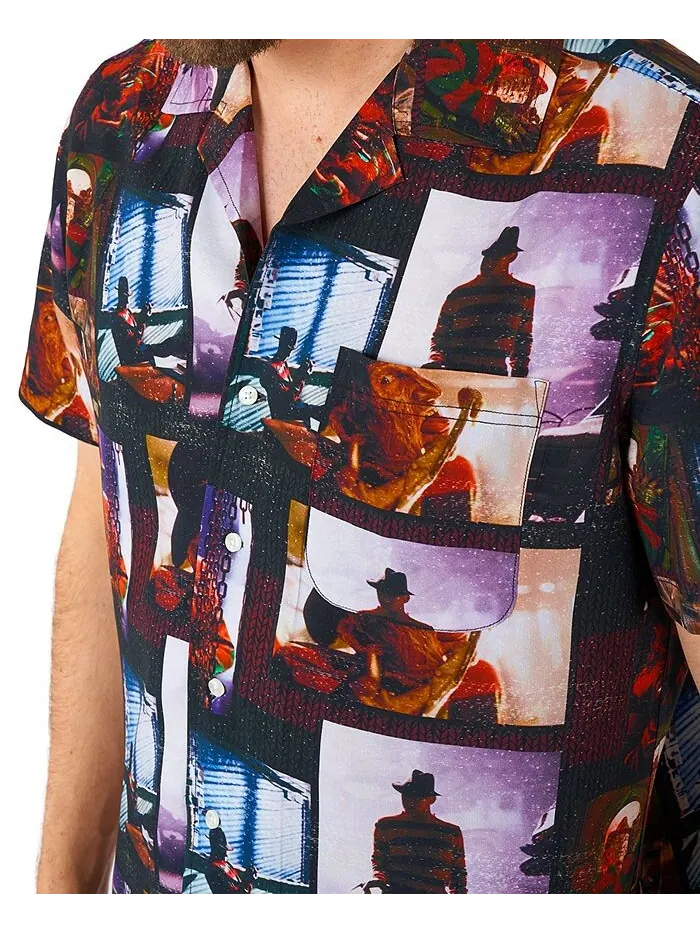 Мужская рубашка с рисунком «Кошмар на улице Вязов» OppoSuits — изображение 3 из 3, черный