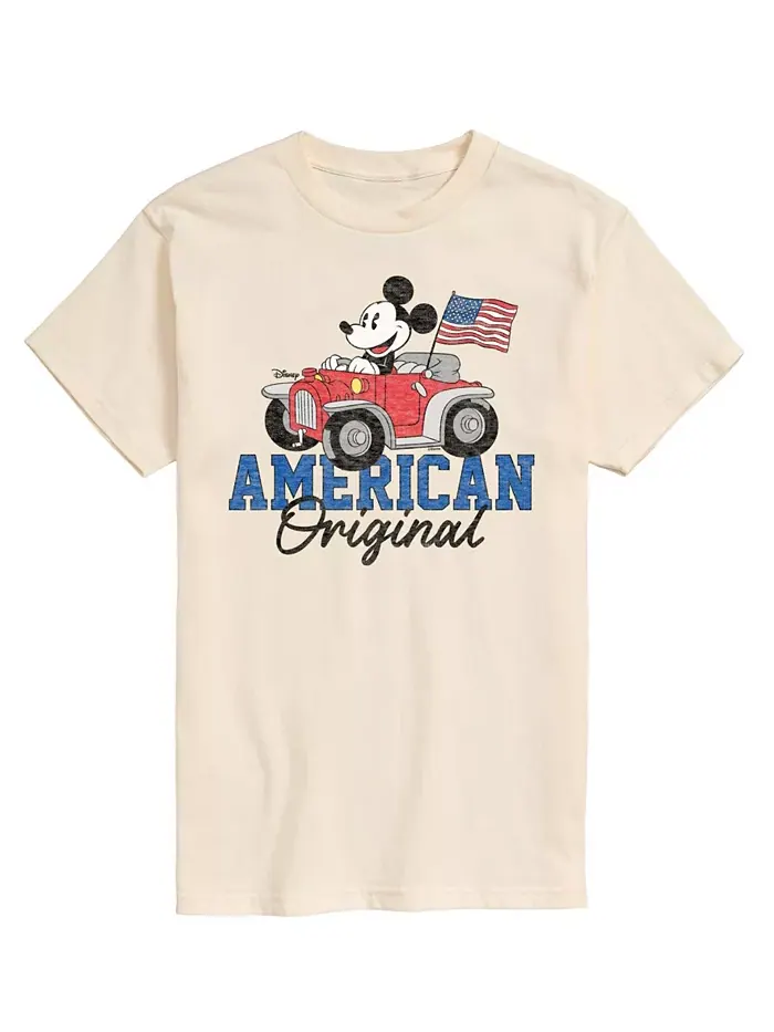 Мужская футболка с коротким рукавом Disney Mickey American Original AIRWAVES — изображение 1 из 3, бежевый хаки