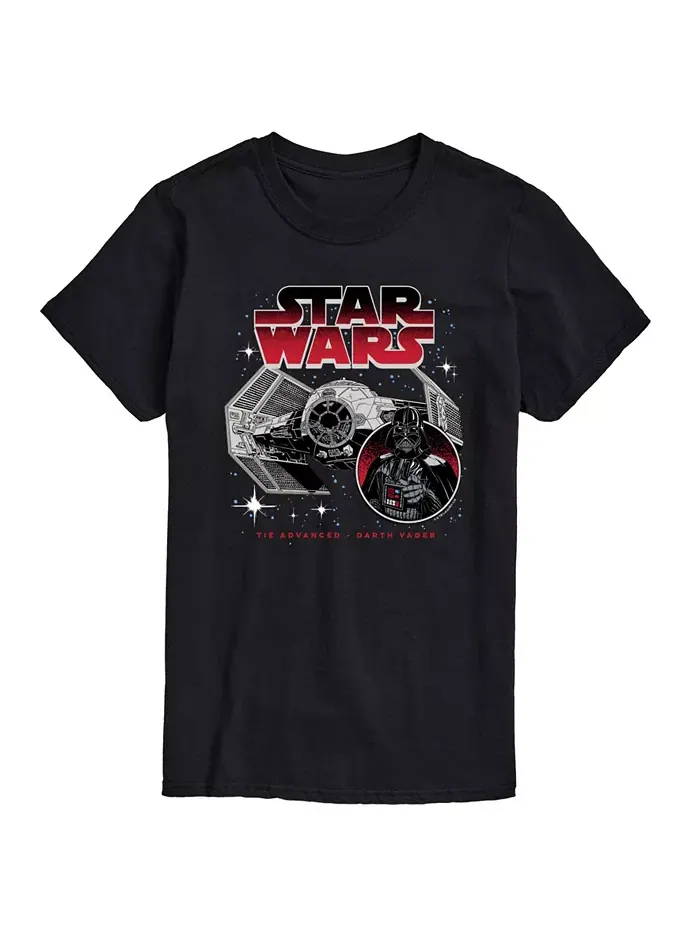 Мужская футболка с коротким рукавом Star Wars Darth Vadar Ship AIRWAVES — изображение 1 из 3, черный