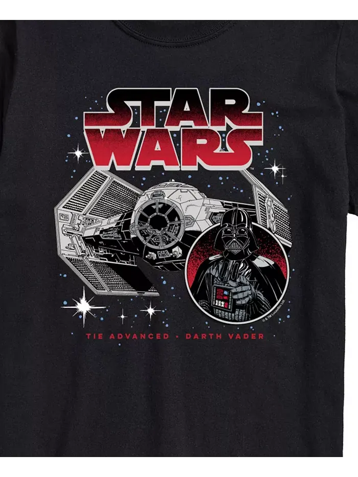 Мужская футболка с коротким рукавом Star Wars Darth Vadar Ship AIRWAVES — изображение 3 из 3, черный