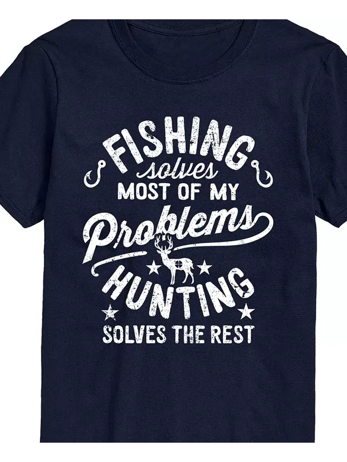Мужская футболка с коротким рукавом Fishing Solves Problems AIRWAVES — изображение 2 из 3, синий