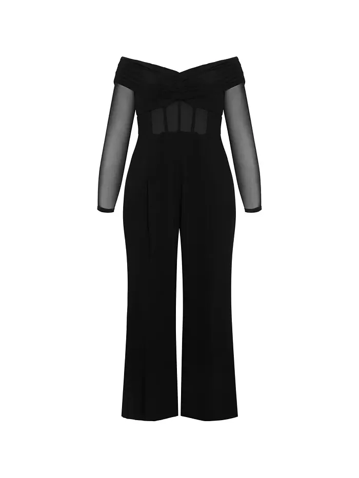 Комбинезон Lana размера плюс CITY CHIC — изображение 3 из 5, черный