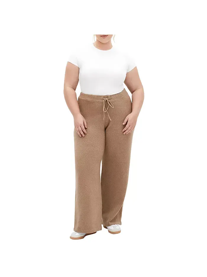 Брюки Ally Plus Size CITY CHIC — изображение 3 из 5, бежевый