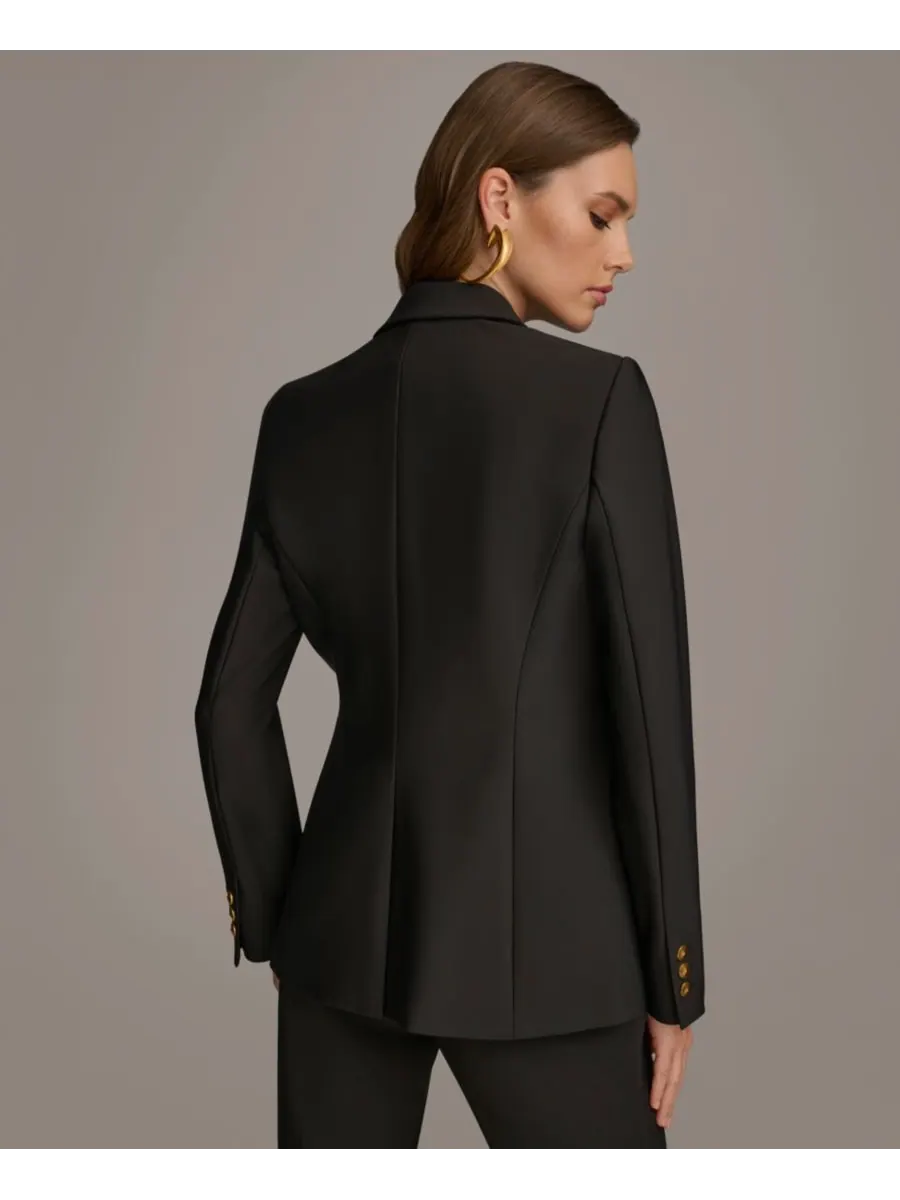Женский пиджак на одной пуговице и узкие брюки до щиколотки Donna Karan New York — изображение 3 из 6, черный