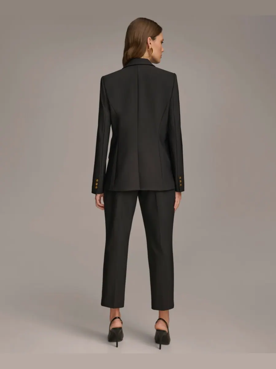 Женский пиджак на одной пуговице и узкие брюки до щиколотки Donna Karan New York — изображение 6 из 6, черный
