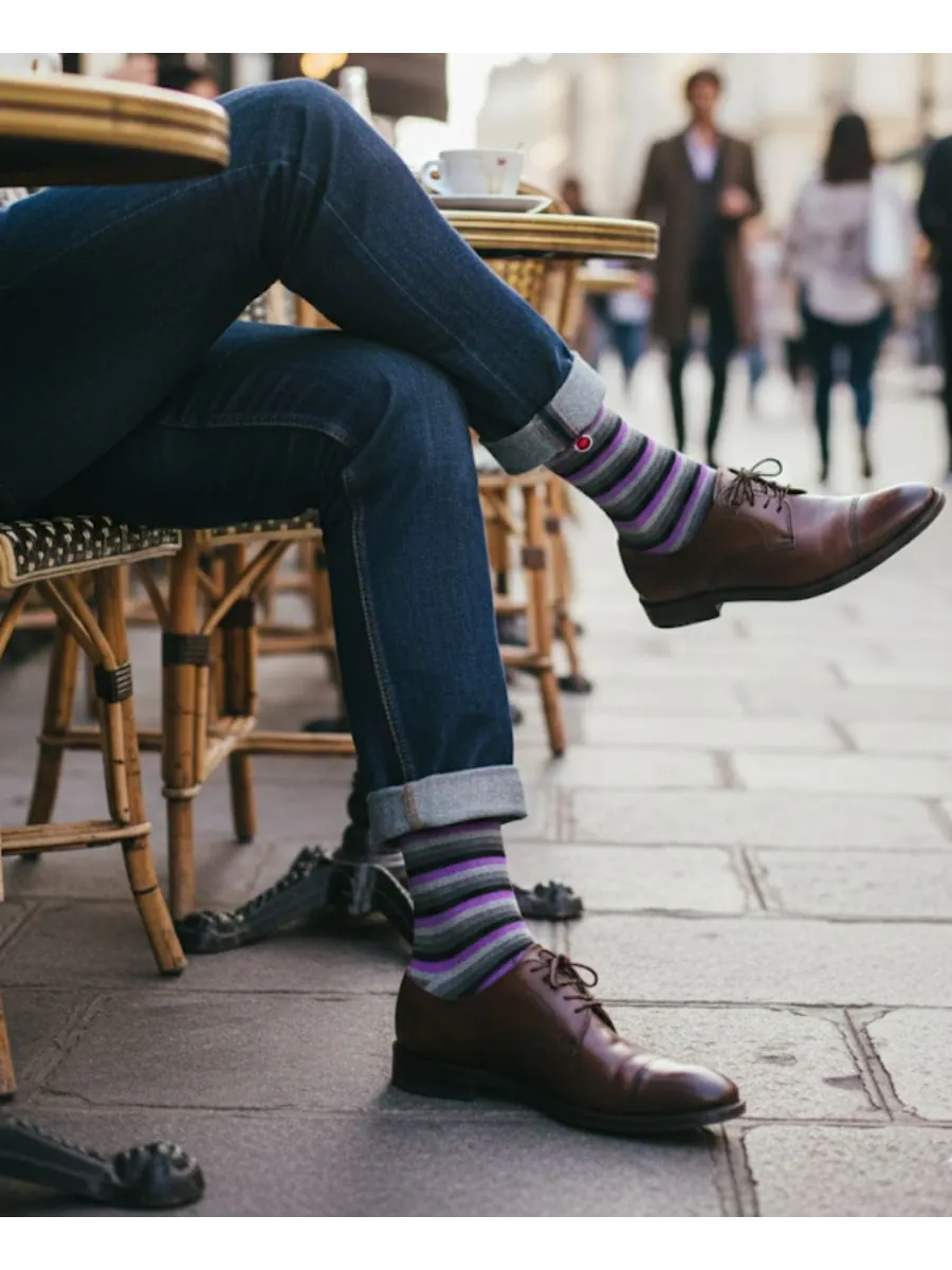 Мужские носки Love-Stripes Love Sock Company — изображение 2 из 3, фиолетовый