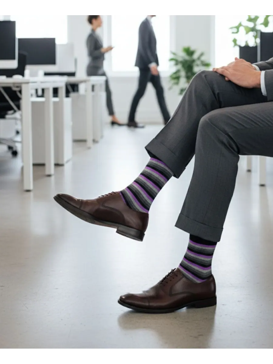 Мужские носки Love-Stripes Love Sock Company — изображение 3 из 3, фиолетовый