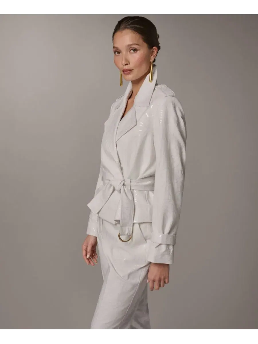 Женский жакет с воротником с вырезом Donna Karan New York — изображение 3 из 10, бежевый