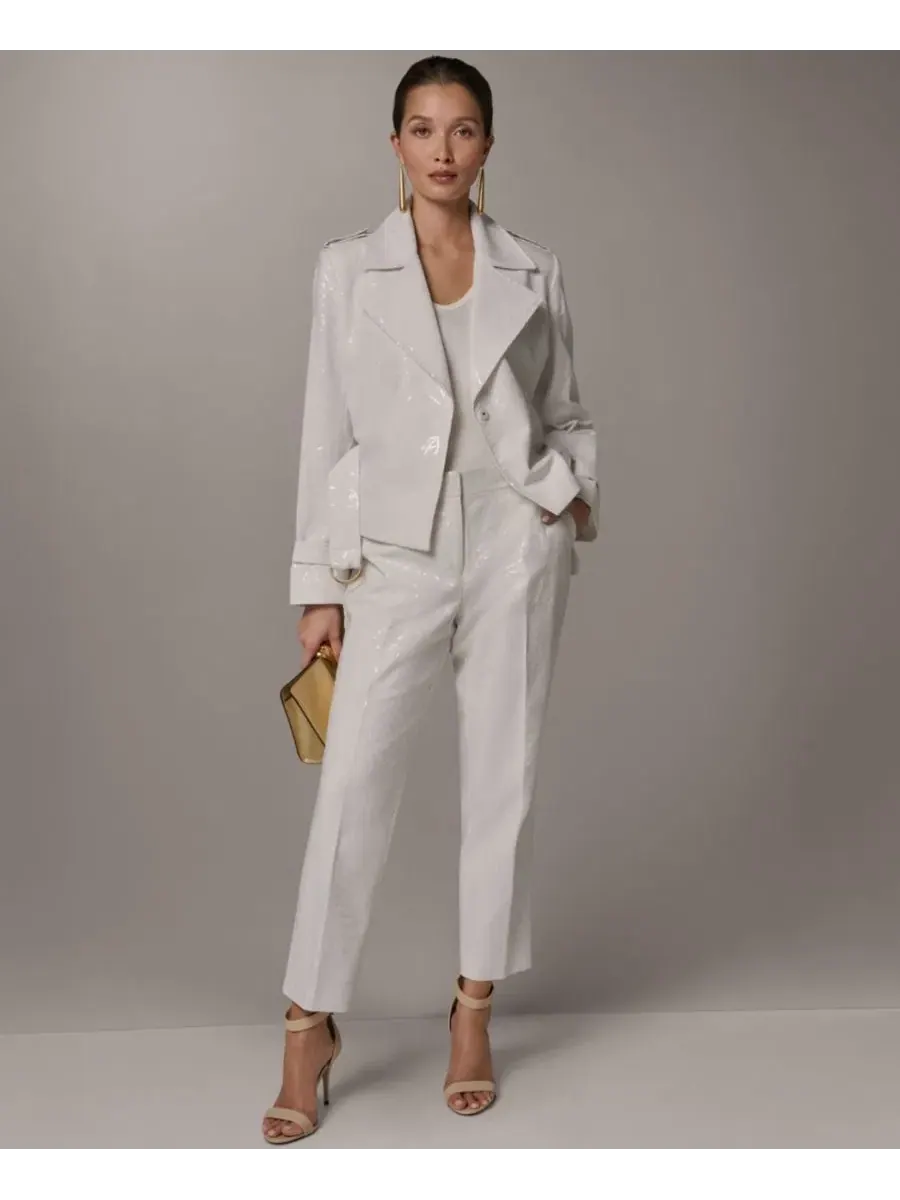 Женский жакет с воротником с вырезом Donna Karan New York — изображение 9 из 10, бежевый
