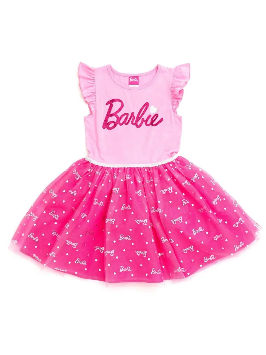 Платье из тюля для маленьких девочек Barbie — изображение 1 из 5, розовый