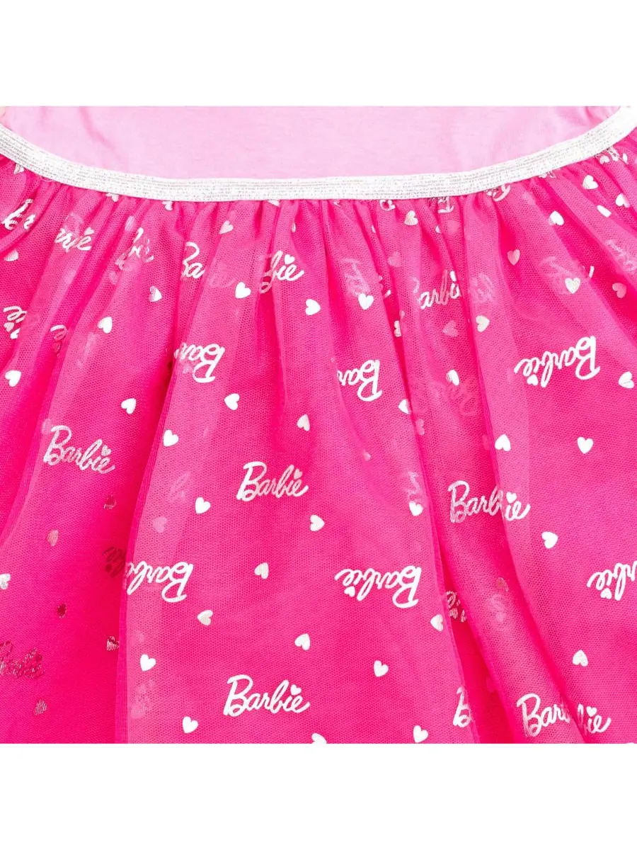 Платье из тюля для маленьких девочек Barbie — изображение 5 из 5, розовый