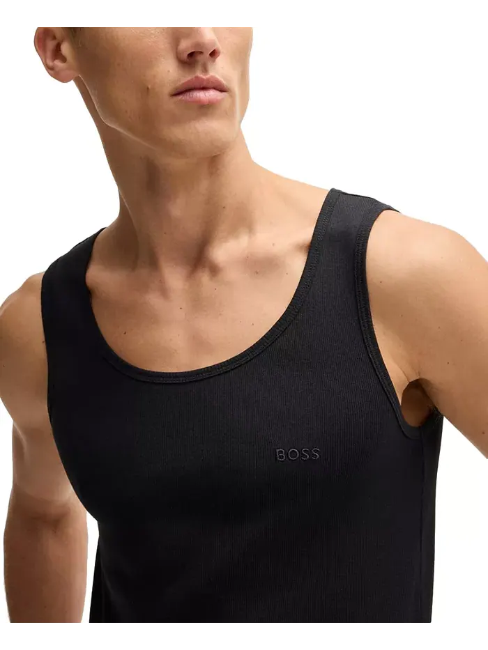 Мужские майки классические ребристые, 3 шт Hugo Boss — изображение 5 из 5, черный