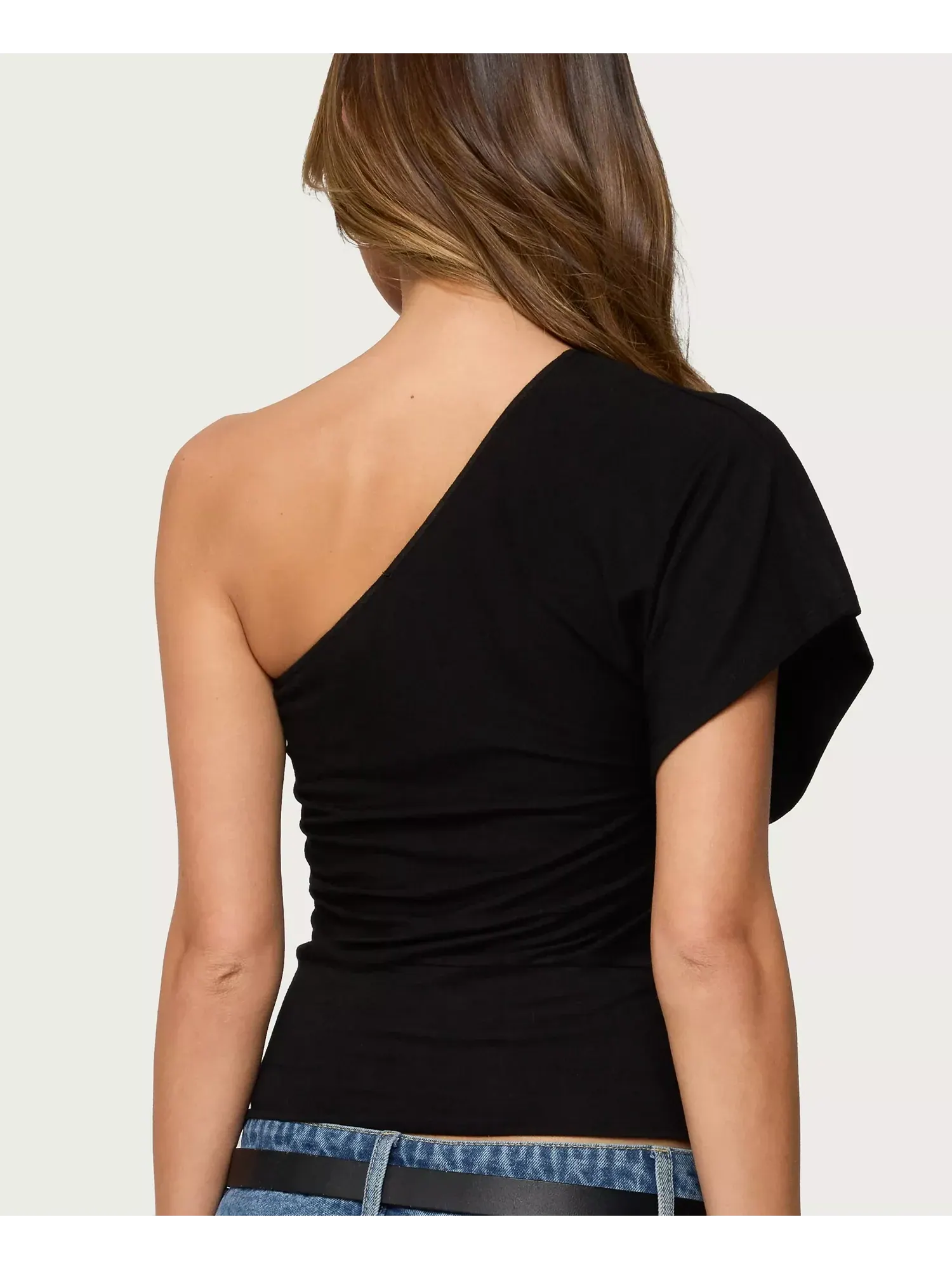 Топ Edikted Asymmetric One Shoulder — изображение 2 из 5, черный