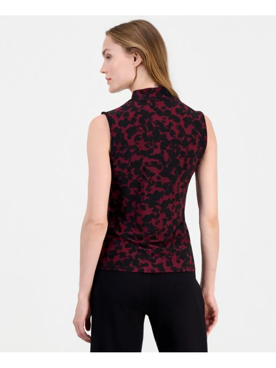 Топ с фальш-запахом без рукавов Anne Klein — изображение 2 из 4, черный